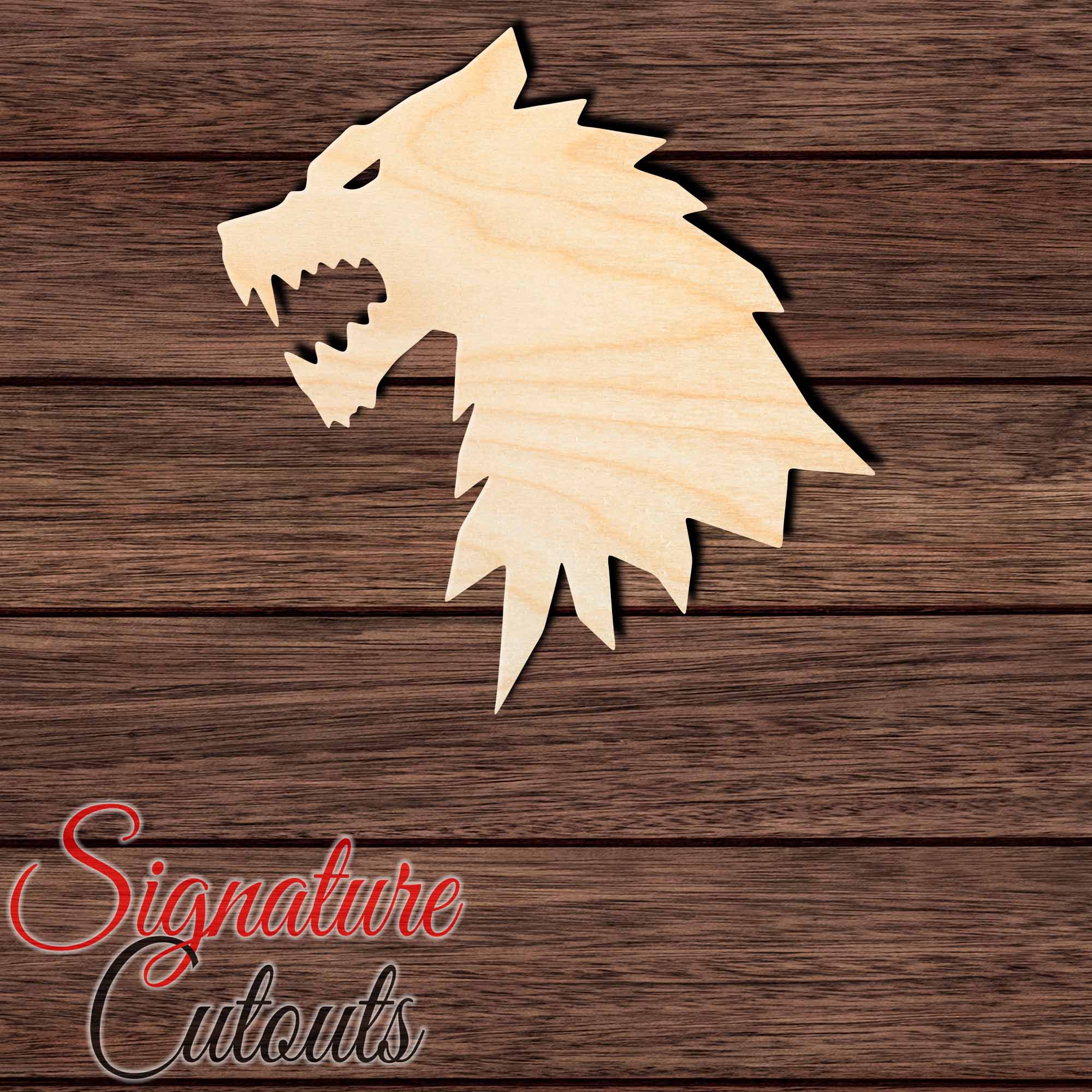 Wolf Head 002 Shape Cutout in Wood, Acrylic or Acrylic Mirror - Signature Cutouts