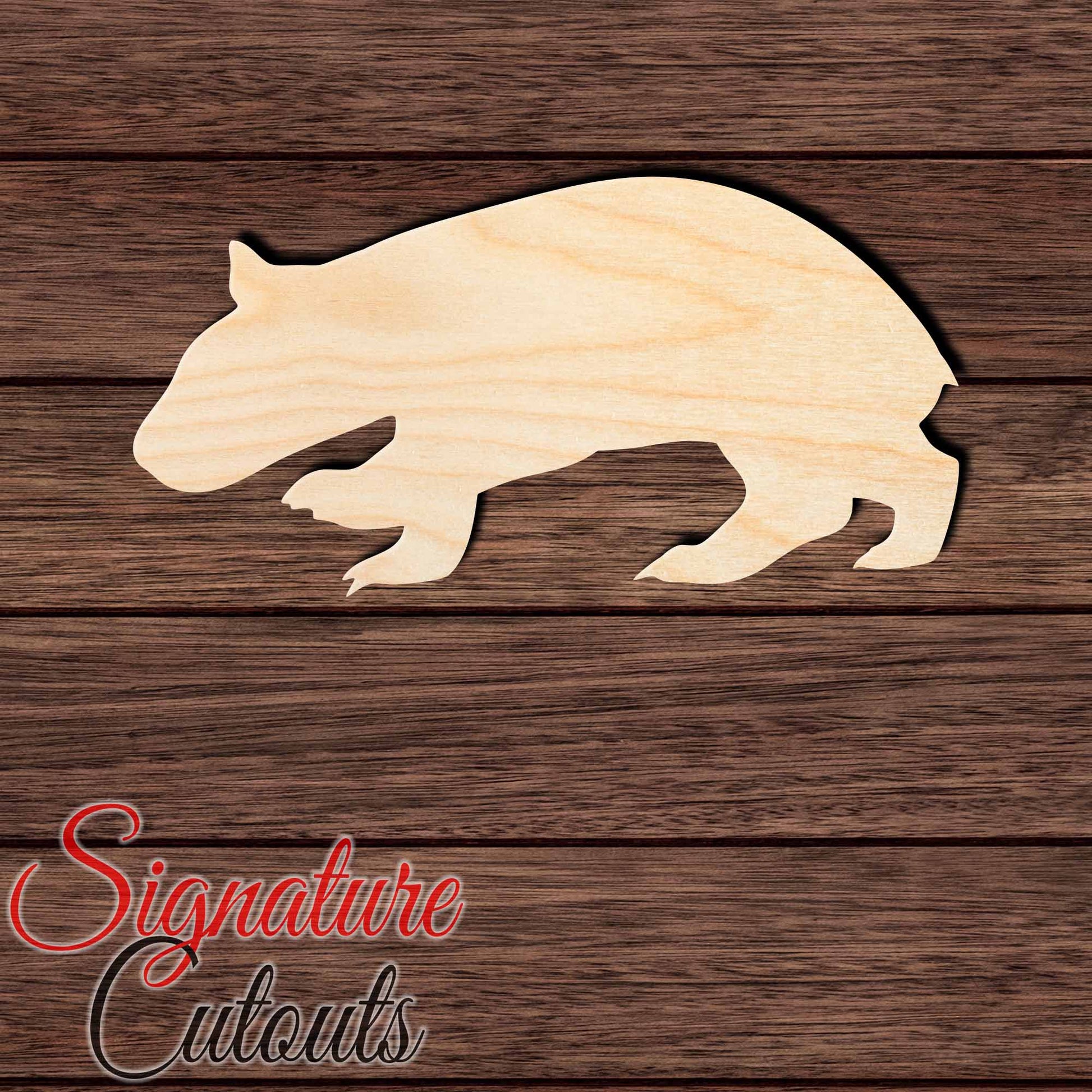 Wombat 002 Shape Cutout in Wood, Acrylic or Acrylic Mirror - Signature Cutouts