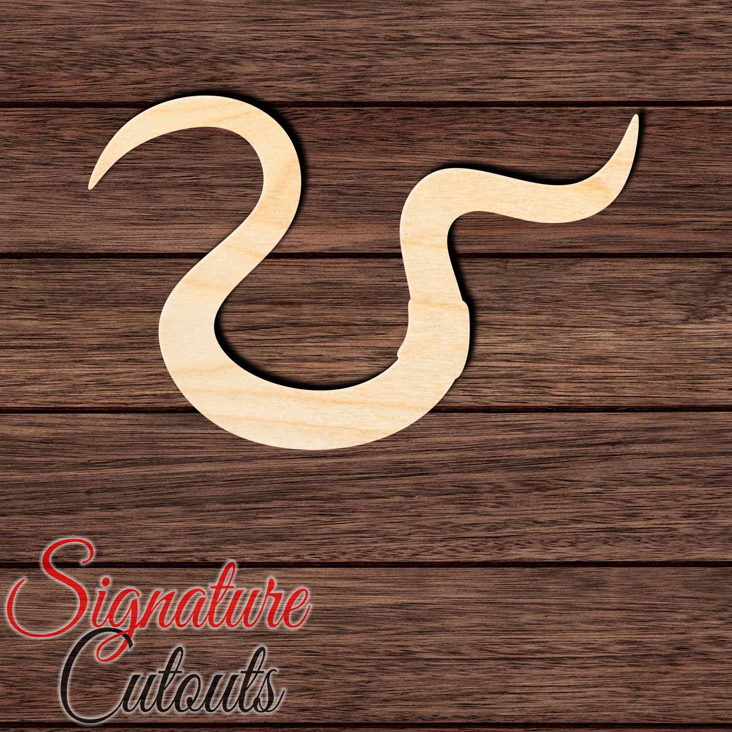 Worm 001 Shape Cutout in Wood, Acrylic or Acrylic Mirror - Signature Cutouts
