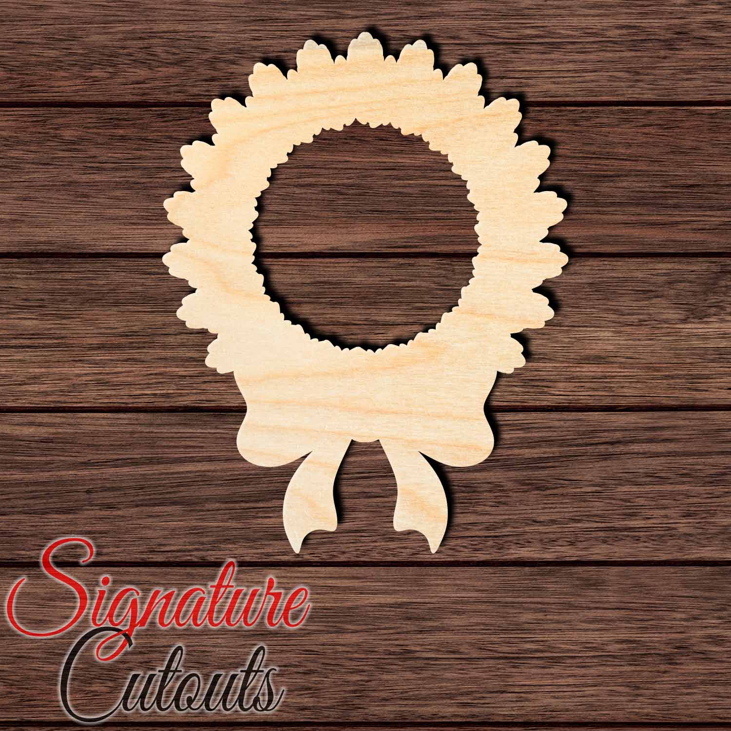 Wreath 005 Shape Cutout in Wood, Acrylic or Acrylic Mirror - Signature Cutouts