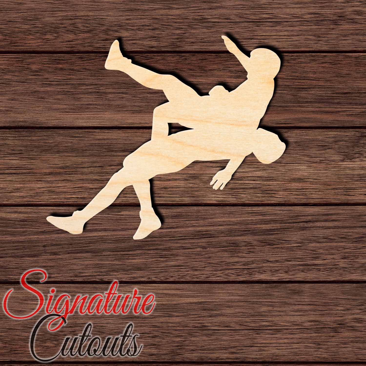Wrestling 003 Shape Cutout in Wood, Acrylic or Acrylic Mirror - Signature Cutouts