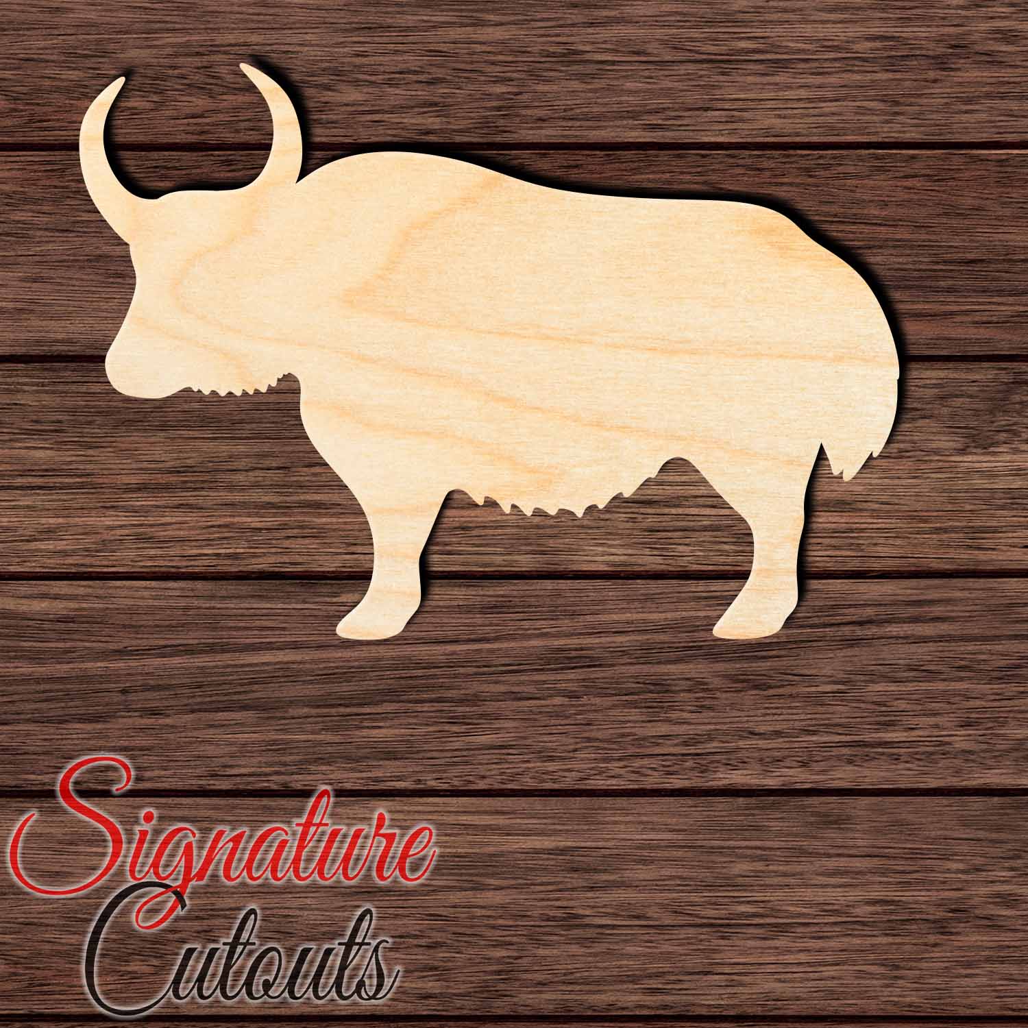 Yak 001 Shape Cutout in Wood, Acrylic or Acrylic Mirror - Signature Cutouts