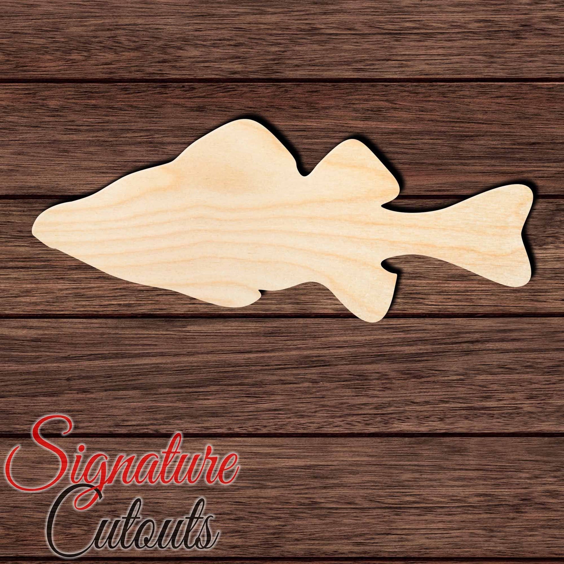Yellow Perch Shape Cutout in Wood, Acrylic or Acrylic Mirror - Signature Cutouts